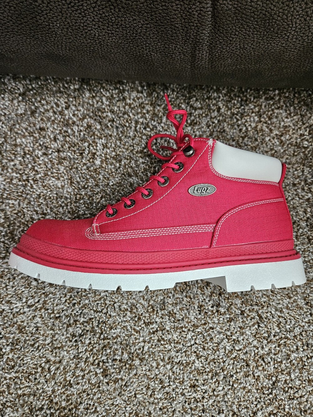 Lugz Red Canvas Lace-Up Boot
